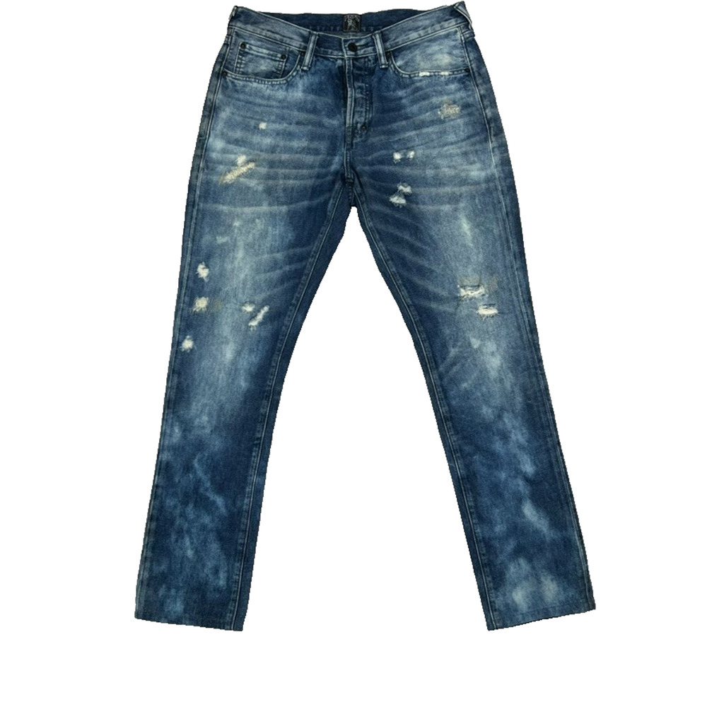 PRPS Jeans Mens Size 31 Denim Distressed Medium Bleach Wash Button Fly